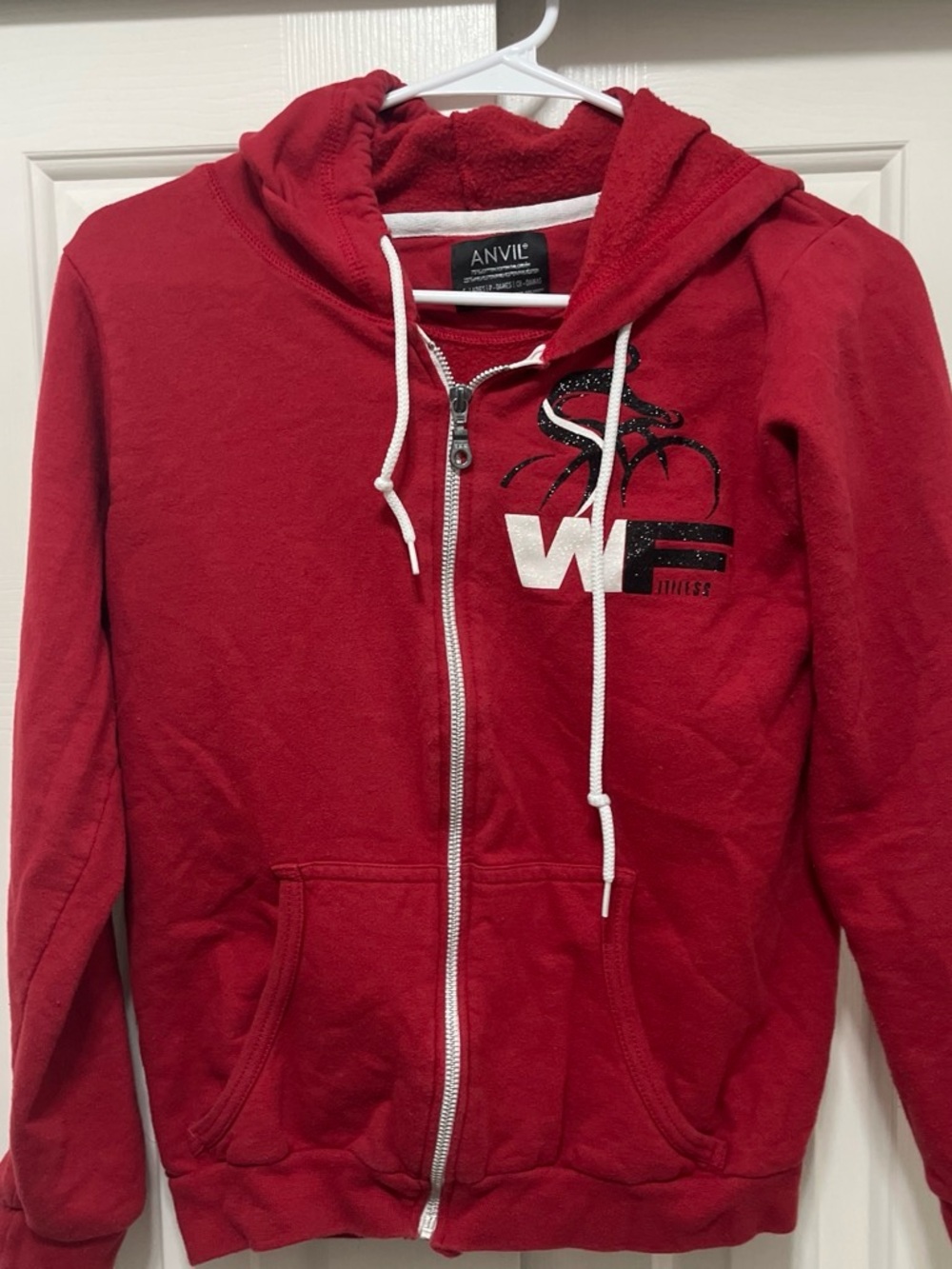 ANVIL Red Zip-Up Hoodie Jacket